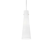 Lustra suspendata con de sticla opalina alba, soclu E27, cablu transparent, design italian minimalist