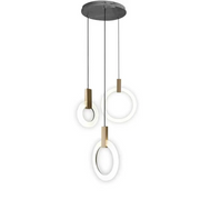Lustra LED suspendata cu 3 inele acril, 80W, telecomanda WiFi, lumina calda/neutra/rece reglabila