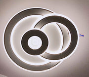 Plafoniera LED inele concentrice 72W, montaj aplicat pe tavan, lumina calda/neutra/rece reglabila, telecomanda WiFi 2.4G