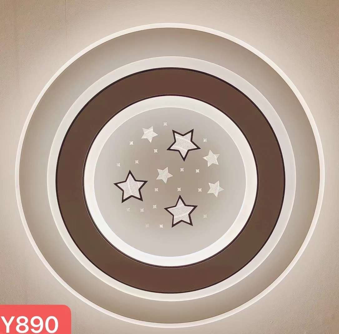Plafoniera LED rotunda cu motiv stelar, 3000K-6500K, intensitate reglabila, montaj tavan, IP20