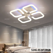 Lustra LED patrate montata pe tavan dormitor, lumina alba cu retroiluminare albastra RGB