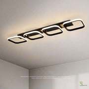 Lustra LED tavan 104W 5000lm, rama neagra patrata, lumina calda/neutra/rece reglabila, montaj aplicat
