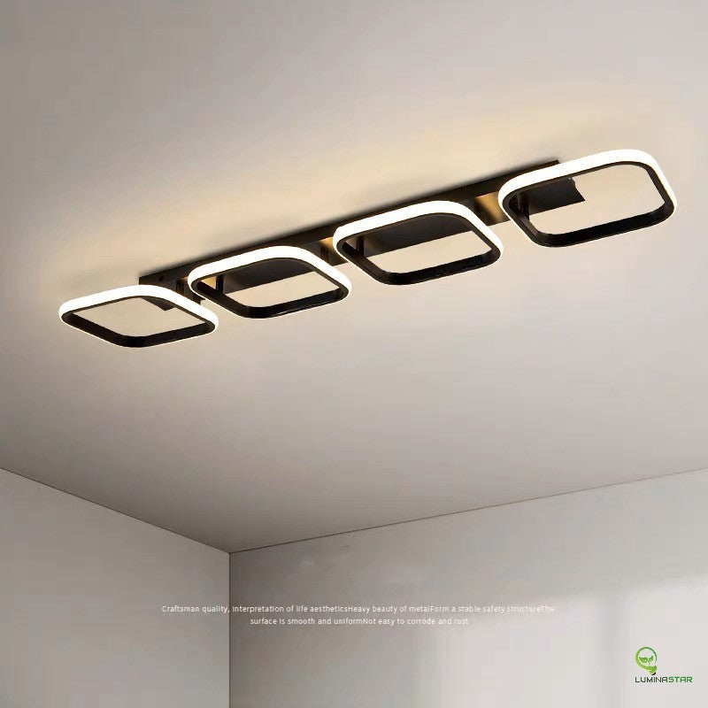Lustra LED tavan 104W 5000lm, rama neagra patrata, lumina calda/neutra/rece reglabila, montaj aplicat