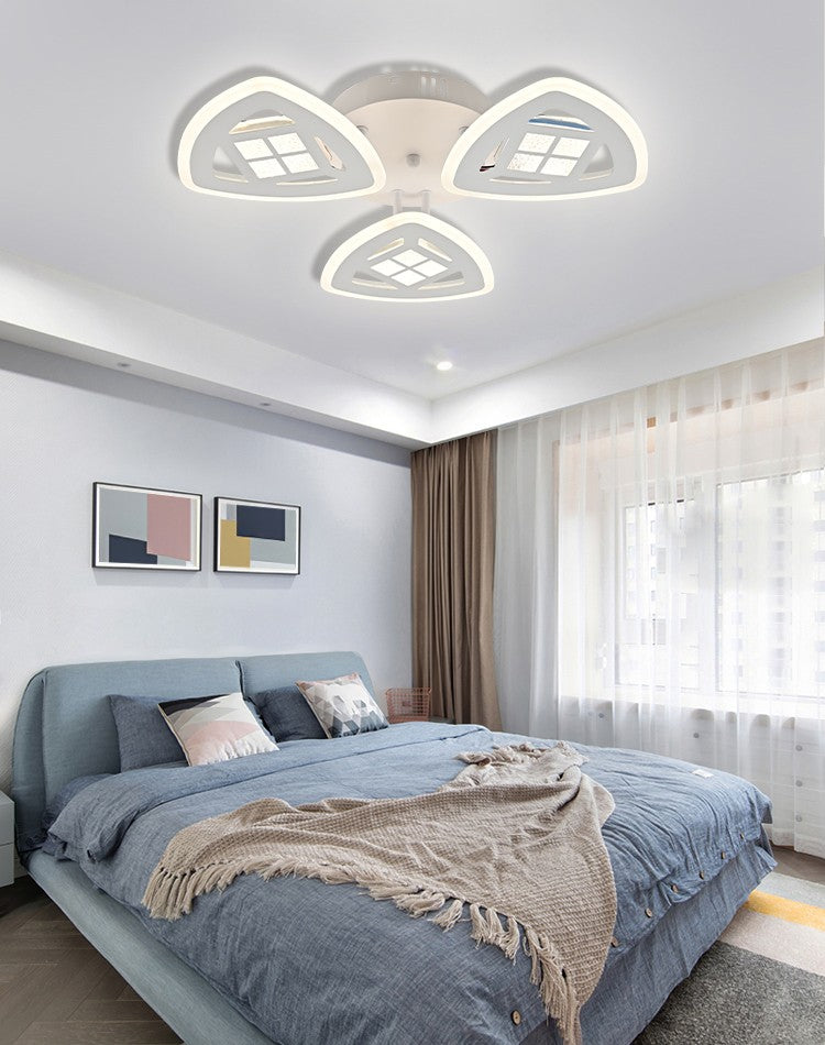 Lustra LED tavan montata in dormitor modern, lumina neutra, potrivita pentru spatii de relaxare
