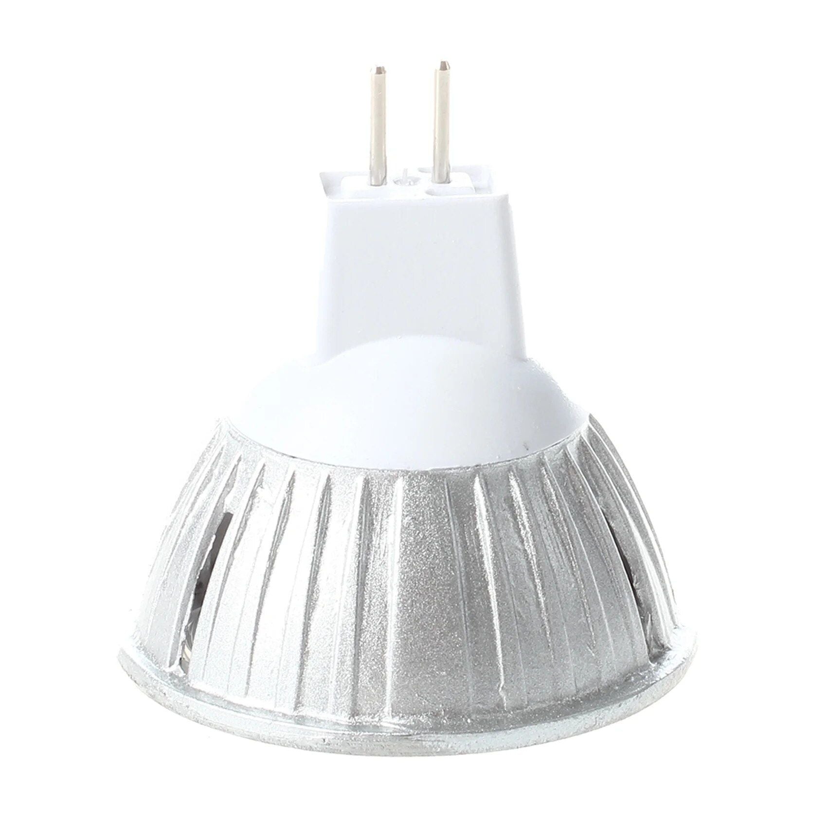 Bec LED MR16 3W cu corp aluminiu si pini de conectare, vedere laterala