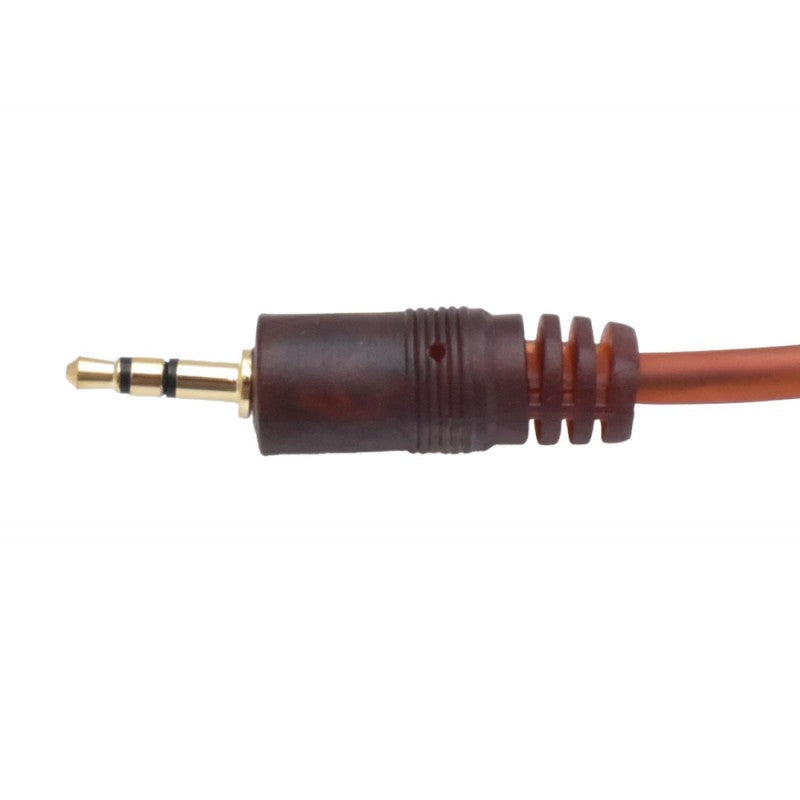 Cablu audio jack 3,5mm stereo tata cu conector placat cu aur si protectie la tractiune