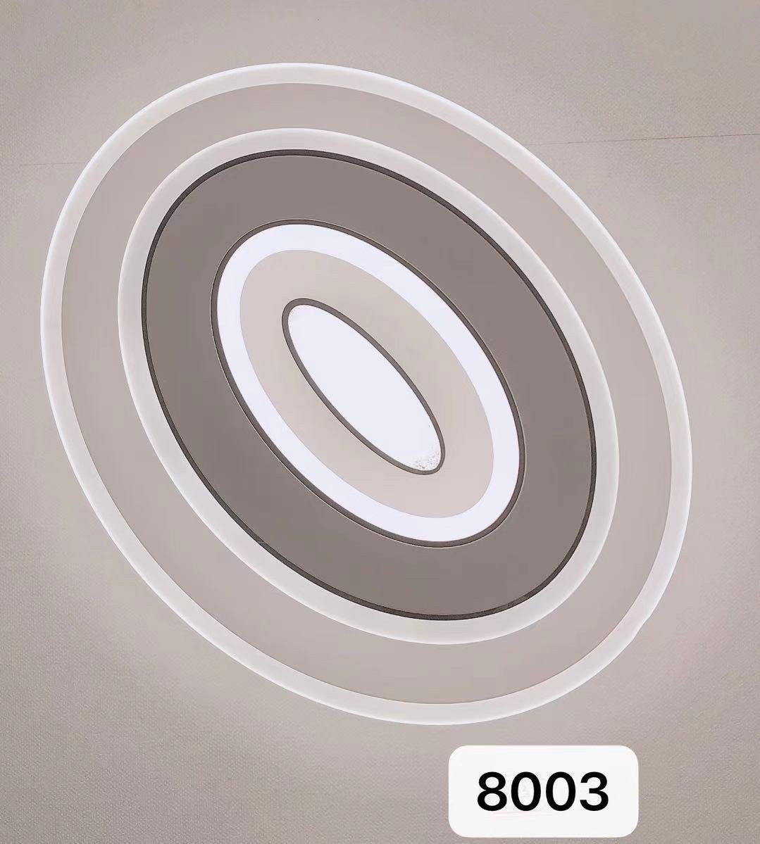 Lustra LED oval 100W, 5000 lm, lumina calda/neutra/rece reglabila, montaj tavan, design inele concentrice acril