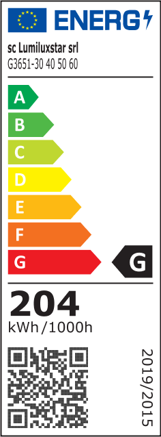 Eticheta energetica clasa G, 204 kWh/1000h, lustra LED 204W cu 4 inele suspendate