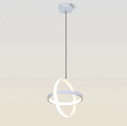Lustra LED suspendata 23W, 2 cercuri intersectate, lumina calda/neutra/rece, IP20, design modern alb