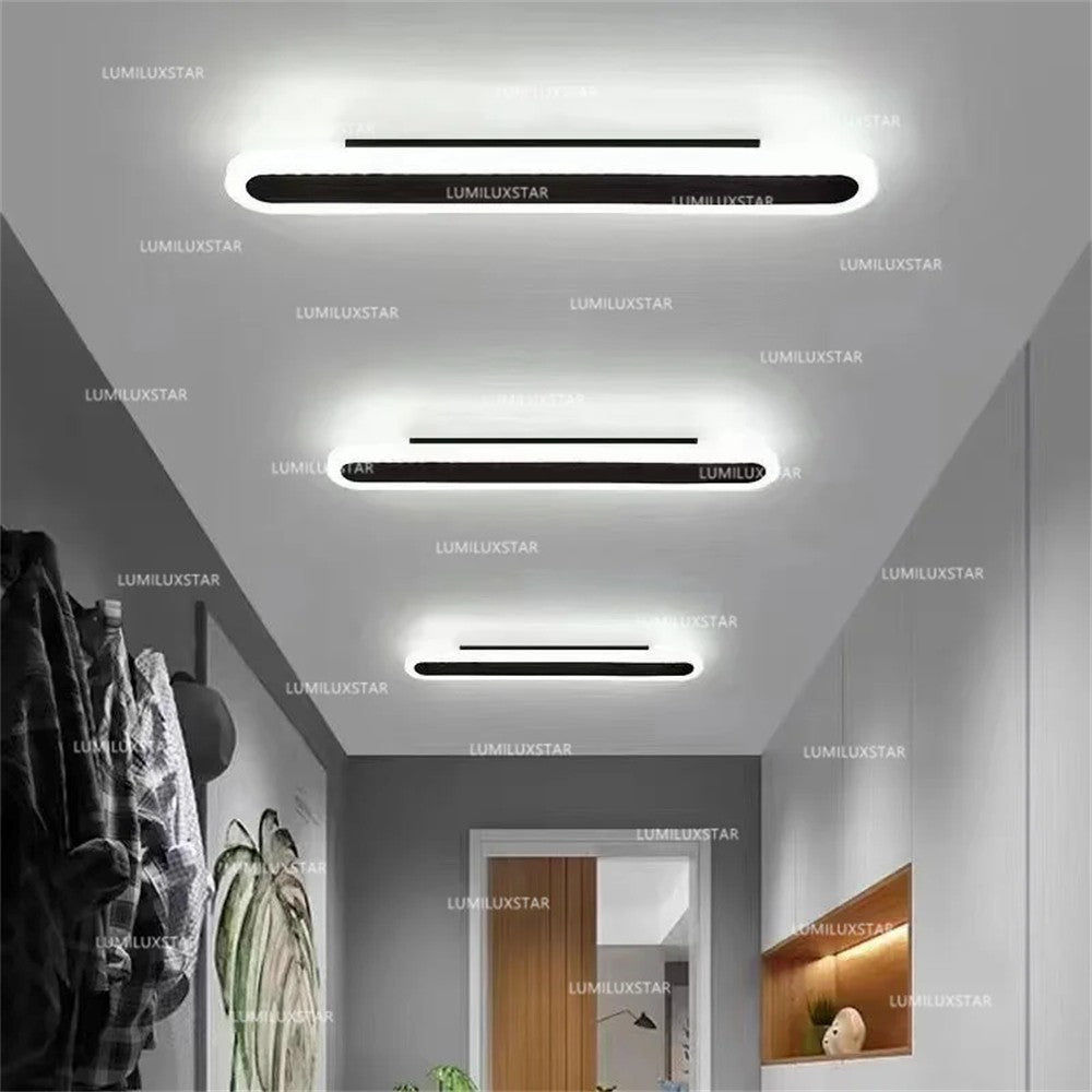 Aplica LED bar 30W 3750lm, montaj tavan sau perete, lumina neutra 4000K, design minimalist negru pentru hol