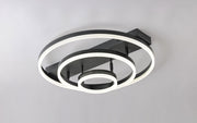 Lustra LED inelara tripla, 160W, 8000 lumeni, finisaj negru mat, montaj tavan