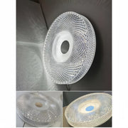 Plafoniera LED 72W cristal acril rotunda, abajur geometric cu efect decorativ, diametru 40cm, montaj tavan