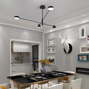 Lustra LED 32W cu telecomanda WiFi 2.4G, brate metalice negre, lumina calda/rece/neutra reglabila, montaj tavan, living modern