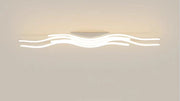 Lustra LED ondulata 144W montaj tavan, lumina reglabila calda/neutra/rece, design modern acril opalescent 130cm