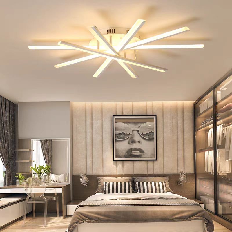 Plafoniera LED cu brate acril, 3000K-6500K reglabil, montaj direct pe tavan, iluminat dormitor spatios