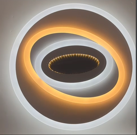 Plafoniera LED 3D spiralata cu lumina calda 3000K si rece, efect oglinda activ