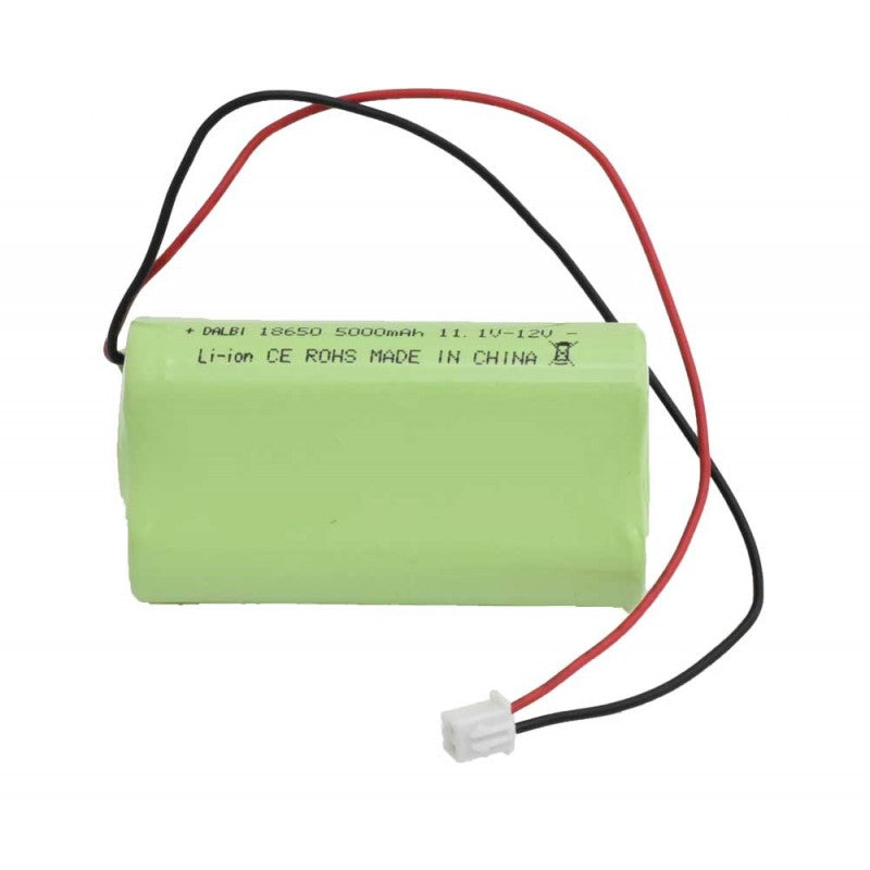 Acumulator Li-ion 18650, 5000mAh, 11.1V, vedere frontala cu conector