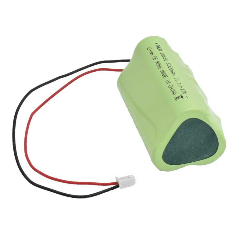 Acumulator Li-ion 18650, 5000mAh, 11.1V-12V, cu fire si mufa, vedere laterala