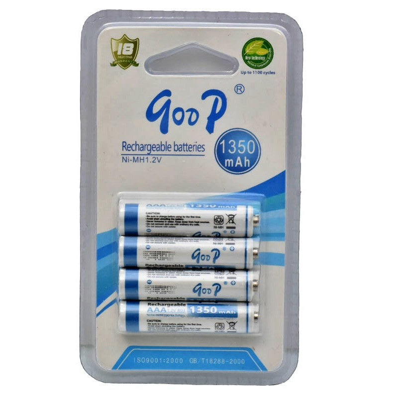 Set 4 acumulatori reincarcabili AAA Ni-MH 1350mAh, 1.2V, pana la 1100 cicluri de incarcare