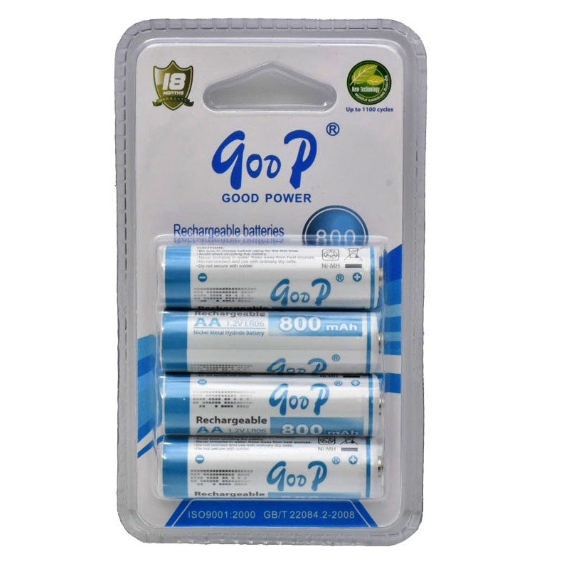 Set 4 acumulatori reincarcabili AA Ni-MH 800mAh 1.2V, pana la 1100 cicluri, ambalaj blister