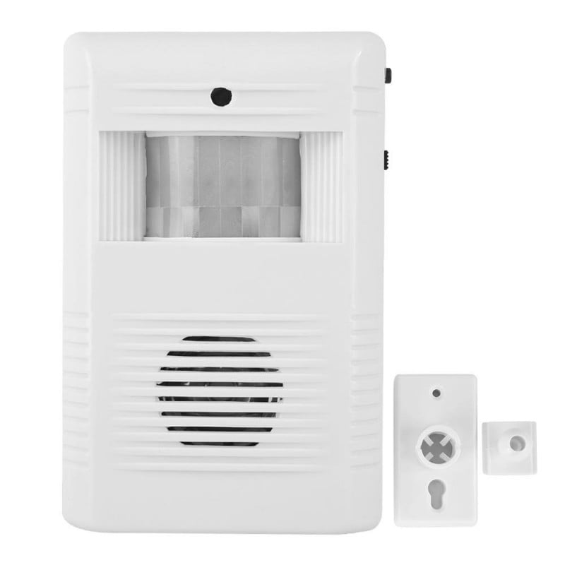 Alarma cu senzor de prezenta PIR cu suport de perete si accesorii de montaj incluse
