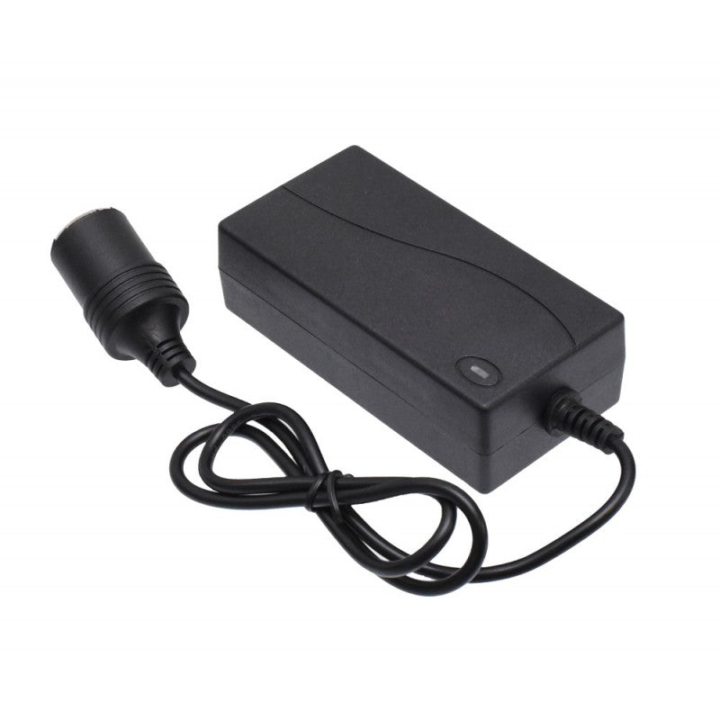 Alimentator 12V 5A cu mufa bricheta, vedere laterala cu indicator LED si cablu