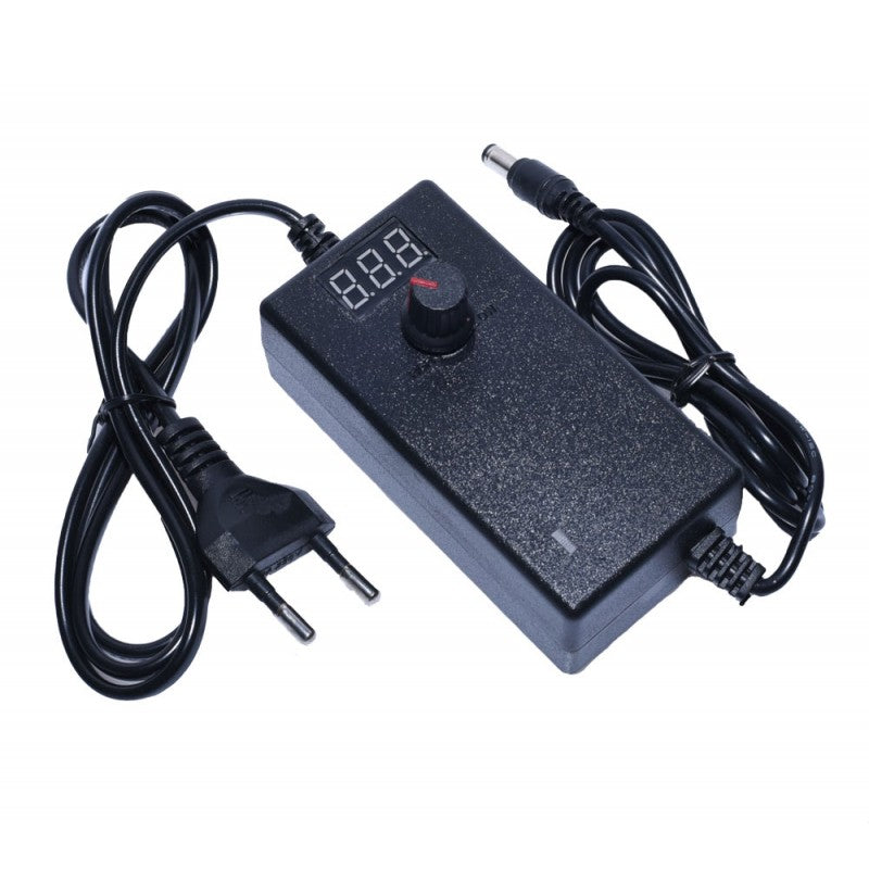 Alimentator reglabil 3V-24V DC 1A cu afisaj digital LED si potentiometru, intrare 100-240V AC, mufa DC 2.1mm