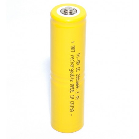 Acumulator Ni-MH 2000mAh 2.4V, vedere verticala cu polul pozitiv vizibil