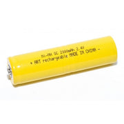 Acumulator reincarcabil Ni-MH 2.4V 2000mAh format 2xR14, carcasa galbena, vedere laterala