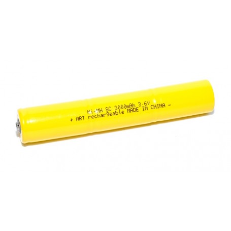 Acumulator reincarcabil Ni-MH 3x R14, 3000mAh, 3.6V, cilindric, galben, pentru lanterne LED