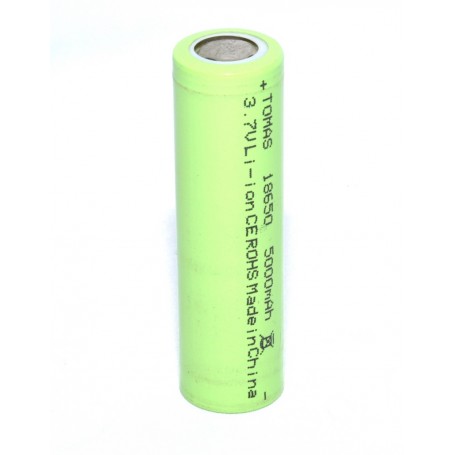 Acumulator Li-Ion 18650, 3.7V 5000mAh, format cilindric cu pol pozitiv plat, pentru laptop si lanterne