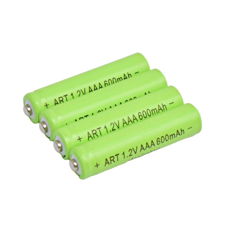 Acumulatori reincarcabili AAA 600mAh 1.2V dispusi orizontal, vedere laterala