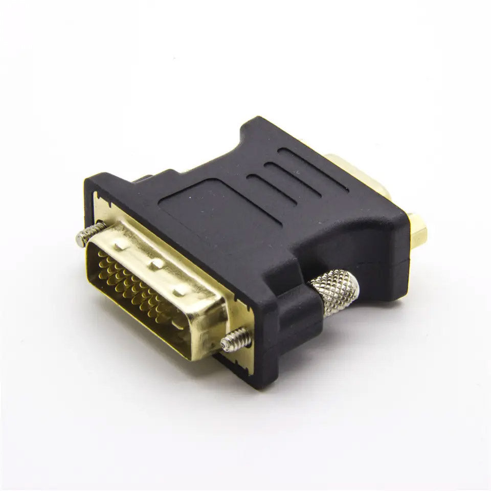 Adaptor DVI-D 24+1 tata la VGA mama, contacte placate cu aur, suruburi de fixare incluse