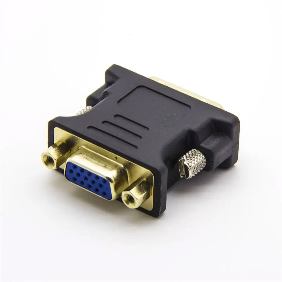 Adaptor DVI-VGA, port VGA mama cu contacte aurite si surub de fixare lateral