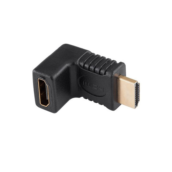 Adaptor HDMI tata-mama unghi 90 grade, conectori auriti, compatibil 4K Full HD, pentru montaj TV pe perete