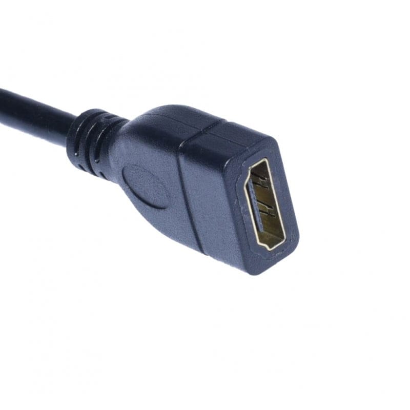 Adaptor HDMI cablu scurt, mufa mama cu contacte aurite, detaliu port