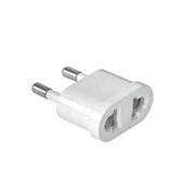 Adaptor stecher US-China la priza europeana, plastic ABS alb, contacte cupru, compact pentru calatorie