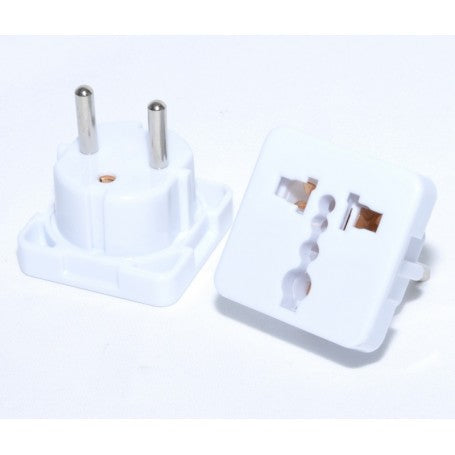 Adaptor stecher universal, compatibil UK/USA/China, material ABS ignifug, contacte alama, pentru priza EU standard