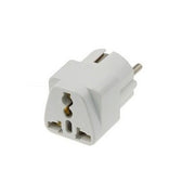 Adaptor stecher universal 2P, compatibil prize SUA/UK/China/Italia, carcasa ABS alba, contacte cupru