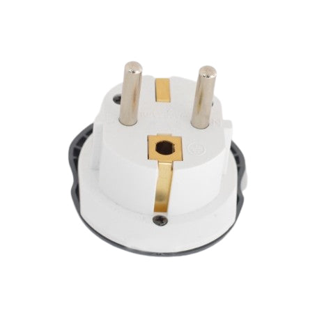 Adaptor stecher universal EU, 16A 4000W, contacte alama, compatibil prize Romania, design compact profil jos