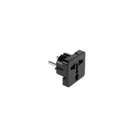 Adaptor stecher universal negru, compatibil prize UK/USA/China/Italia, carcasa ABS, contacte cupru, design compact