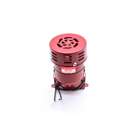 Sirena electrica cu motor 220V, carcasa metalica rosie, pentru alarmare acustica industriala si institutionala