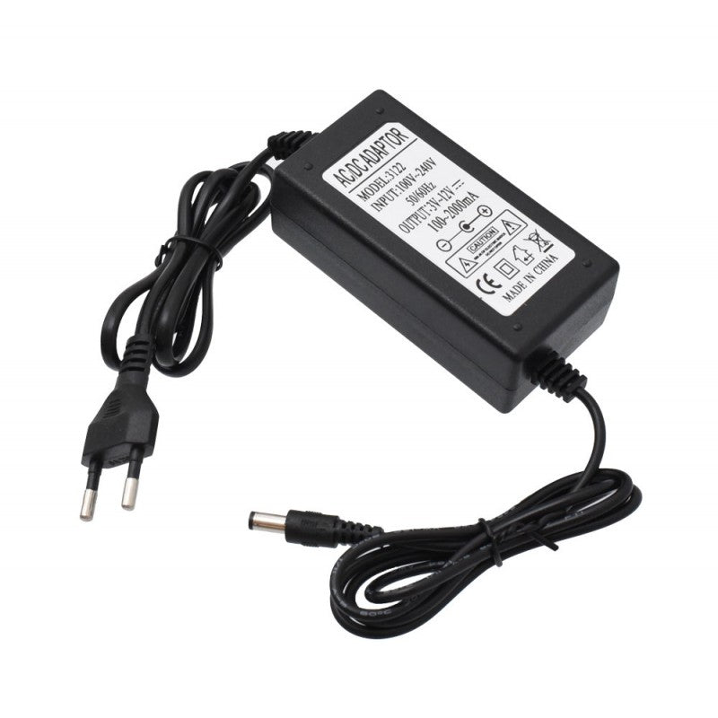 Alimentator reglabil DC cu eticheta tehnica vizibila, iesire 3V-12V, 2000mA, intrare 100-240V