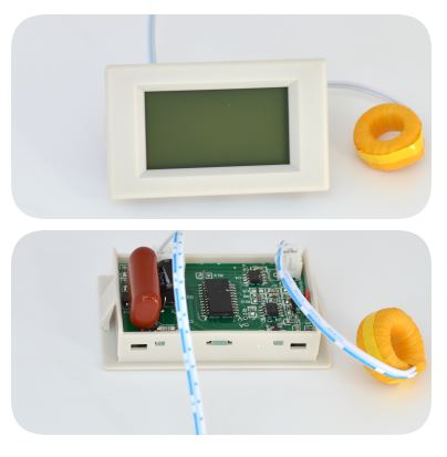 Voltmetru-ampermetru digital LCD 220V 100A AC cu transformator de curent inclus, montaj panou electric