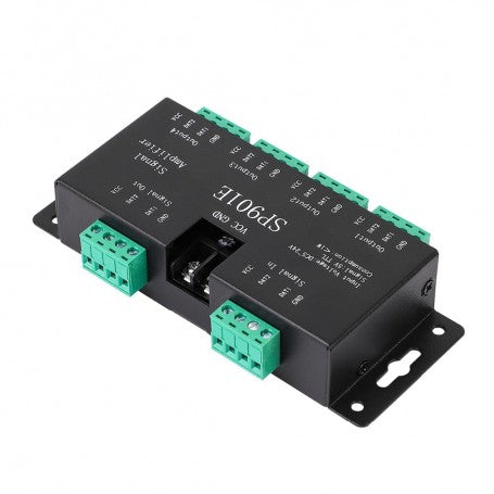 Amplificator semnal pixel LED vedere spate, 4 canale iesire, carcasa metalica robusta