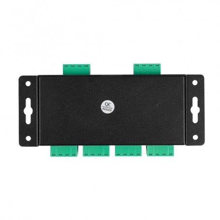 Amplificator pixel LED vedere frontala, eticheta QC Passed, suporti montaj lateral inclusi