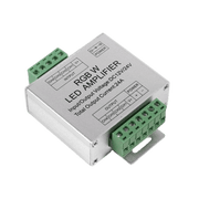 Amplificator banda LED RGBW 12-24V, curent iesire 24A, carcasa aluminiu, reglete surub input/output