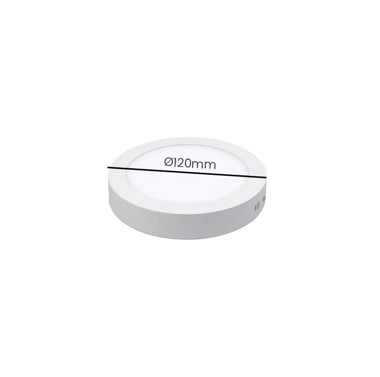 Aplica LED rotunda aparenta cu diametru 120mm, vedere laterala cu dimensiuni marcate