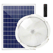 Plafoniera solara LED 100W cu panou solar policristalin, acumulator 6000mAh, IP65, telecomanda inclusa