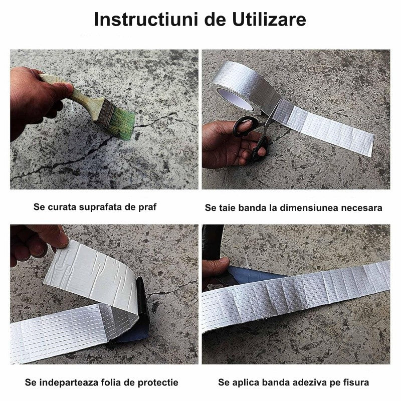 Banda impermeabila autoadeziva - instructiuni de aplicare pas cu pas pe fisuri beton